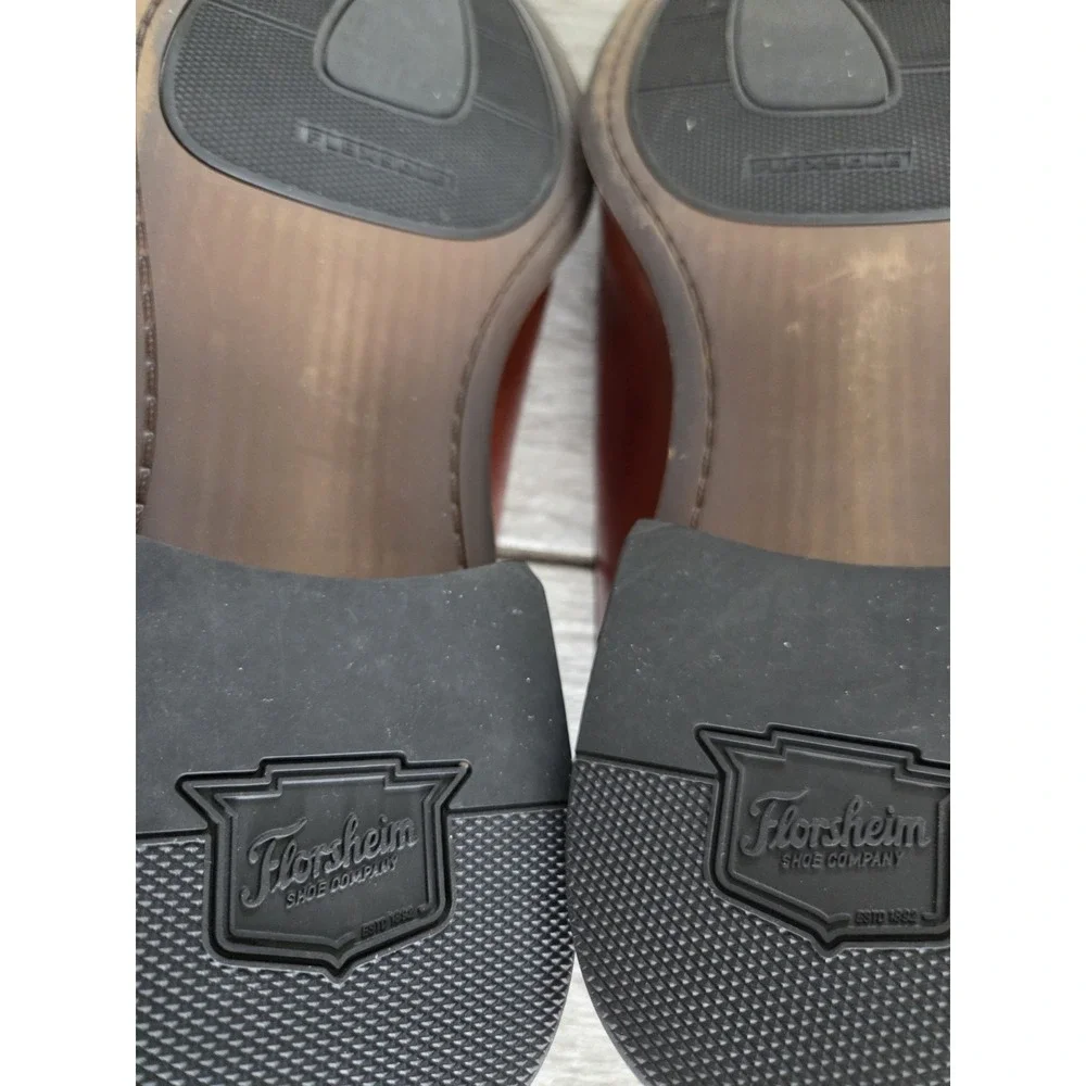 Florsheim Sorrento Brown Leather Plain Toe Single Monk Strap Dress Shoes Men 12M